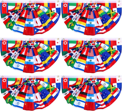 semicircular pleated fan bunting design in 1.5x3 ft (standard) and 3x6 ft (large) size variants