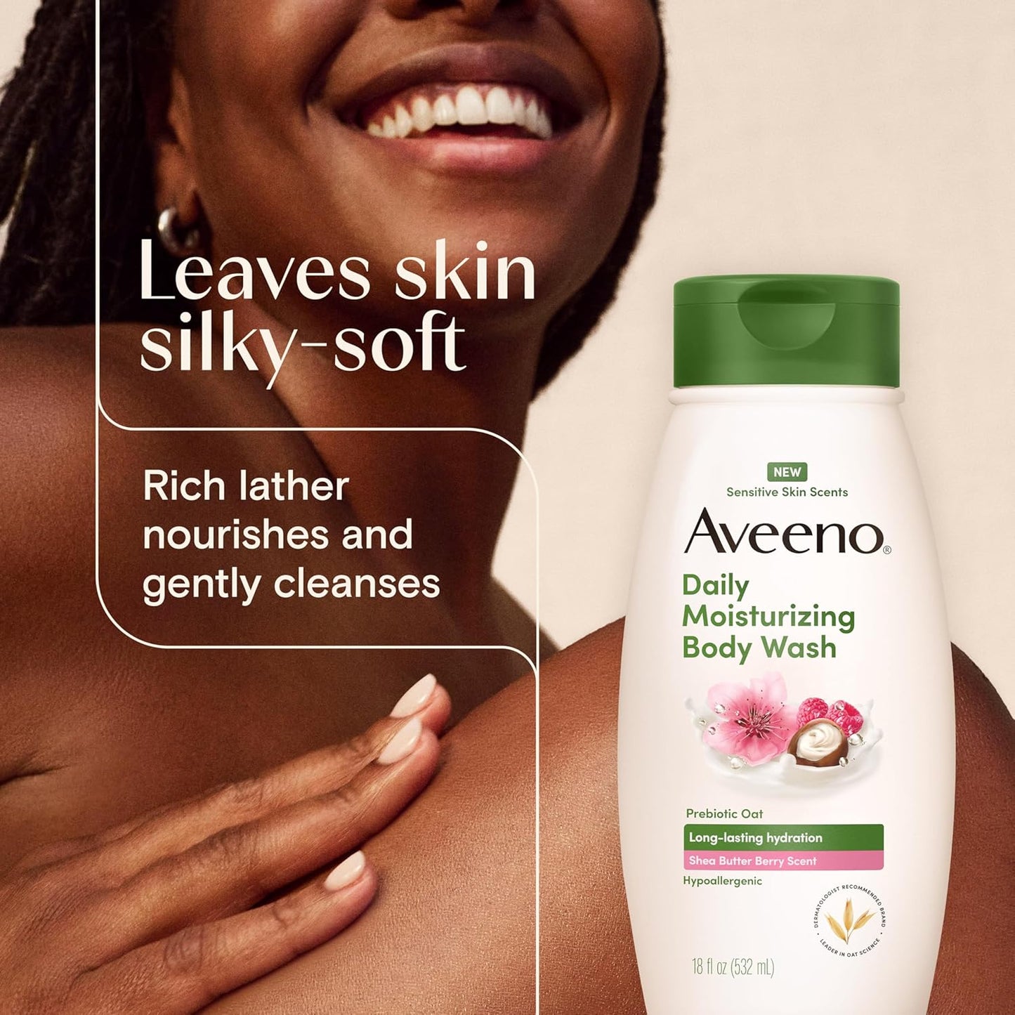 sensitive-skin-tested shea butter berry scent suitable for daily use