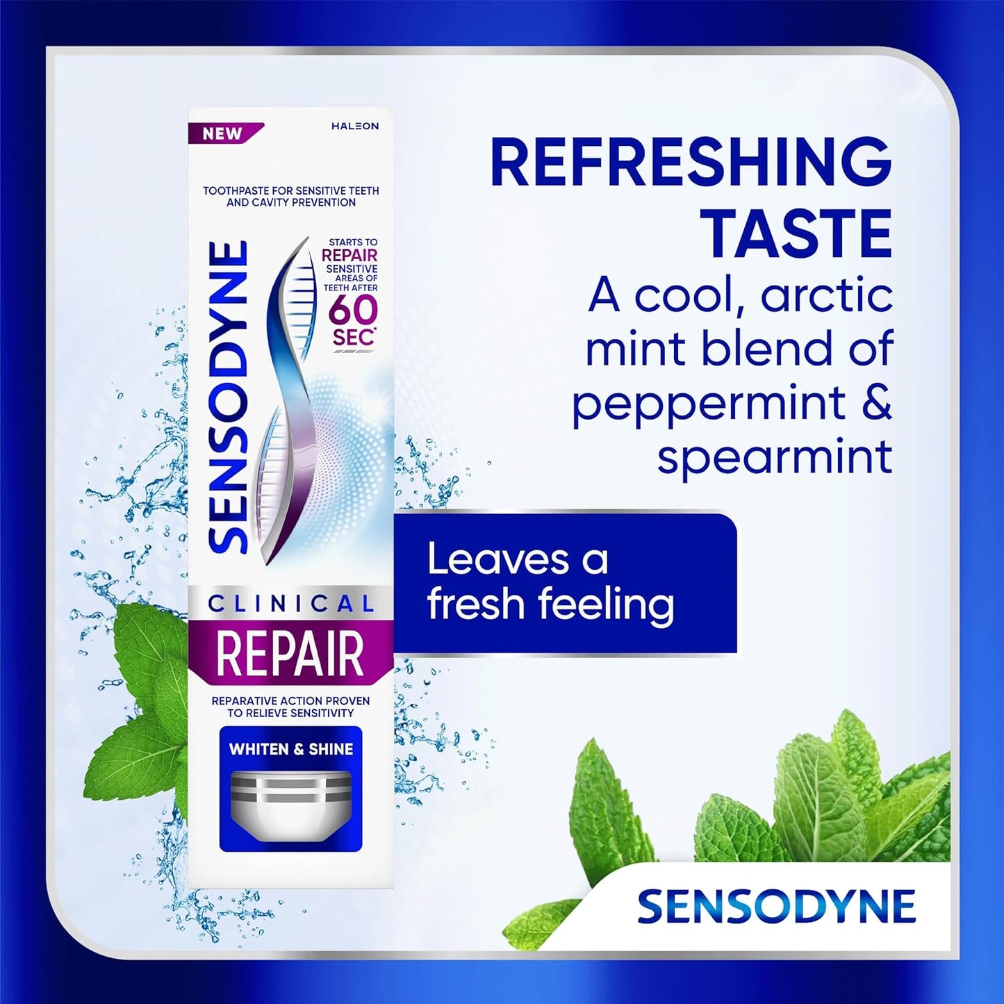 Sensodyne Clinical Repair Whiten & Shine – 3-Pack Toothpaste for Consistent Daily Oral Health