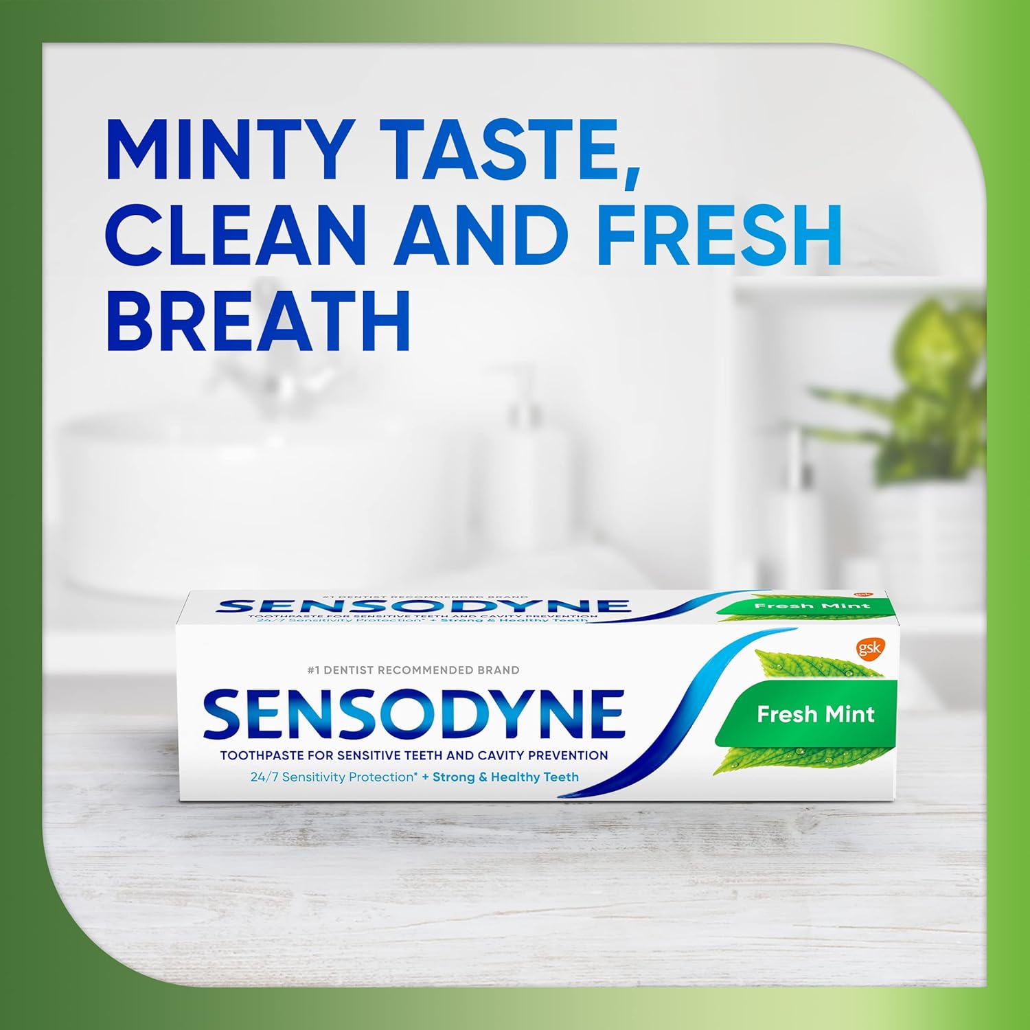 Sensodyne Fresh Mint Sensitive Toothpaste – Thoughtful Care Package Gift for Mom and Her Daily Brushing Routine, Pack of 2