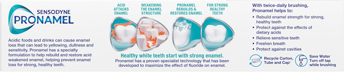 Sensodyne Pronamel Fluoride Toothpaste – Safe Enamel Protection Without Harsh Abrasives for Sensitive Teeth