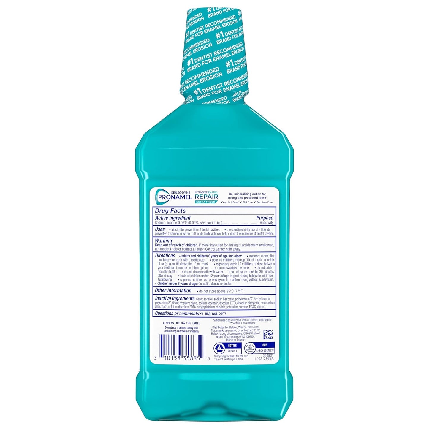 Sensodyne Pronamel Intensive Enamel Repair Rinse – Alcohol-Free Fluoride Formula Safe for Long-Term Cavity Protection, Extra Fresh 3 Pack