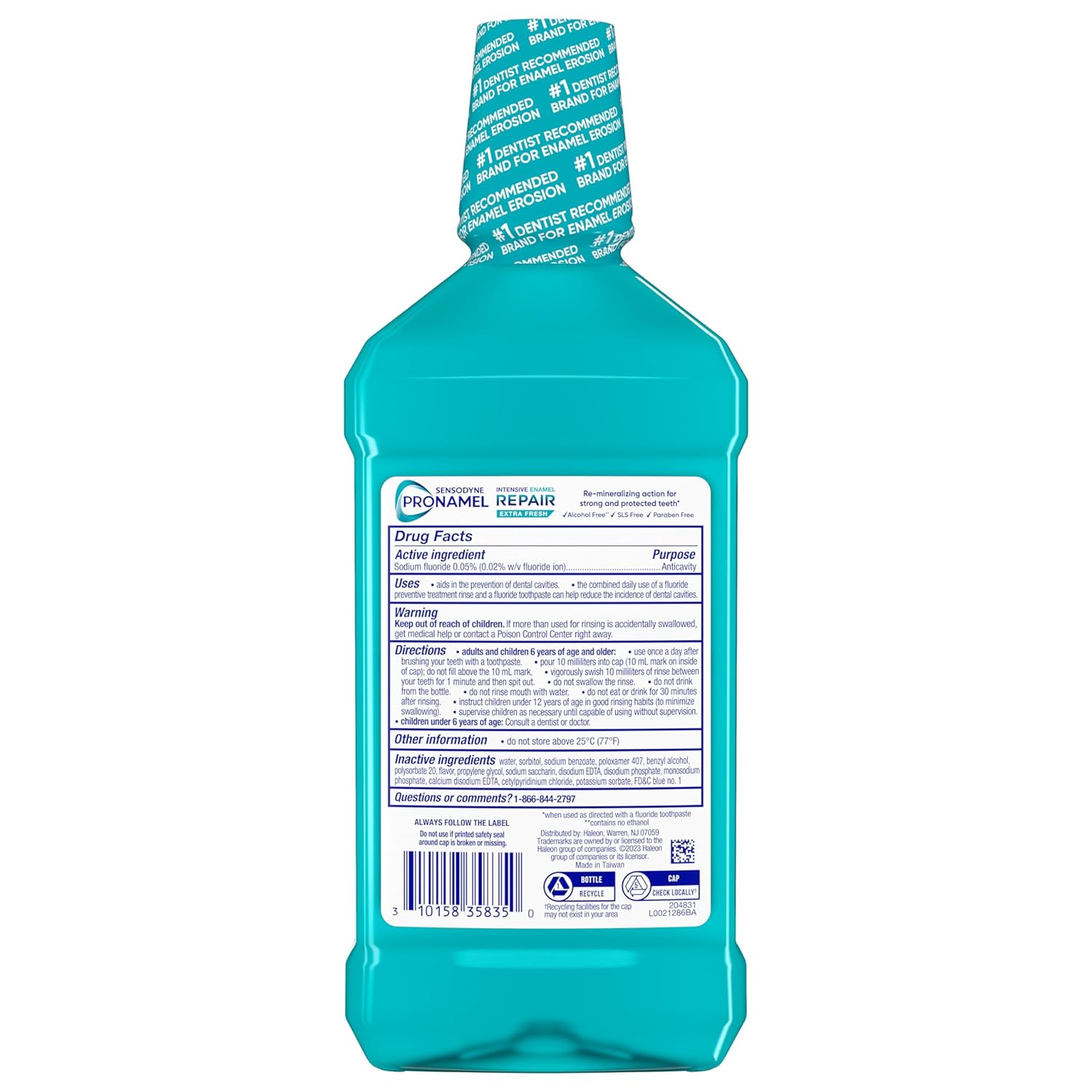 Sensodyne Pronamel Intensive Enamel Repair Rinse – Alcohol-Free Fluoride Formula Safe for Long-Term Cavity Protection, Extra Fresh 3 Pack