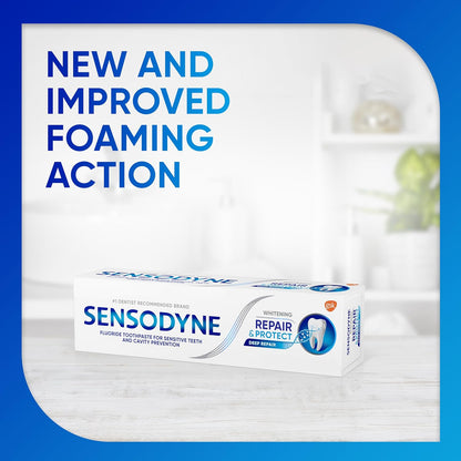 Sensodyne Repair and Protect Whitening Toothpaste – Sensitivity Relief for Consistent Morning Focus