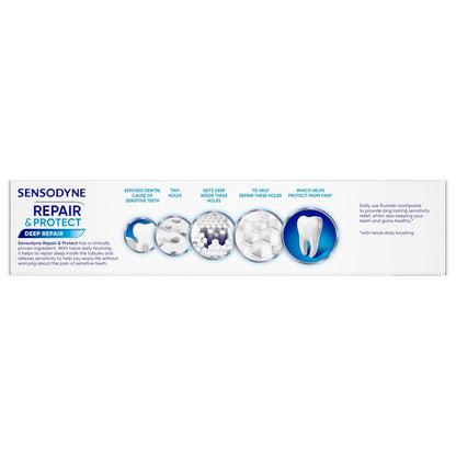 Sensodyne Repair and Protect Whitening Toothpaste – Sensitivity Relief for Consistent Morning Focus