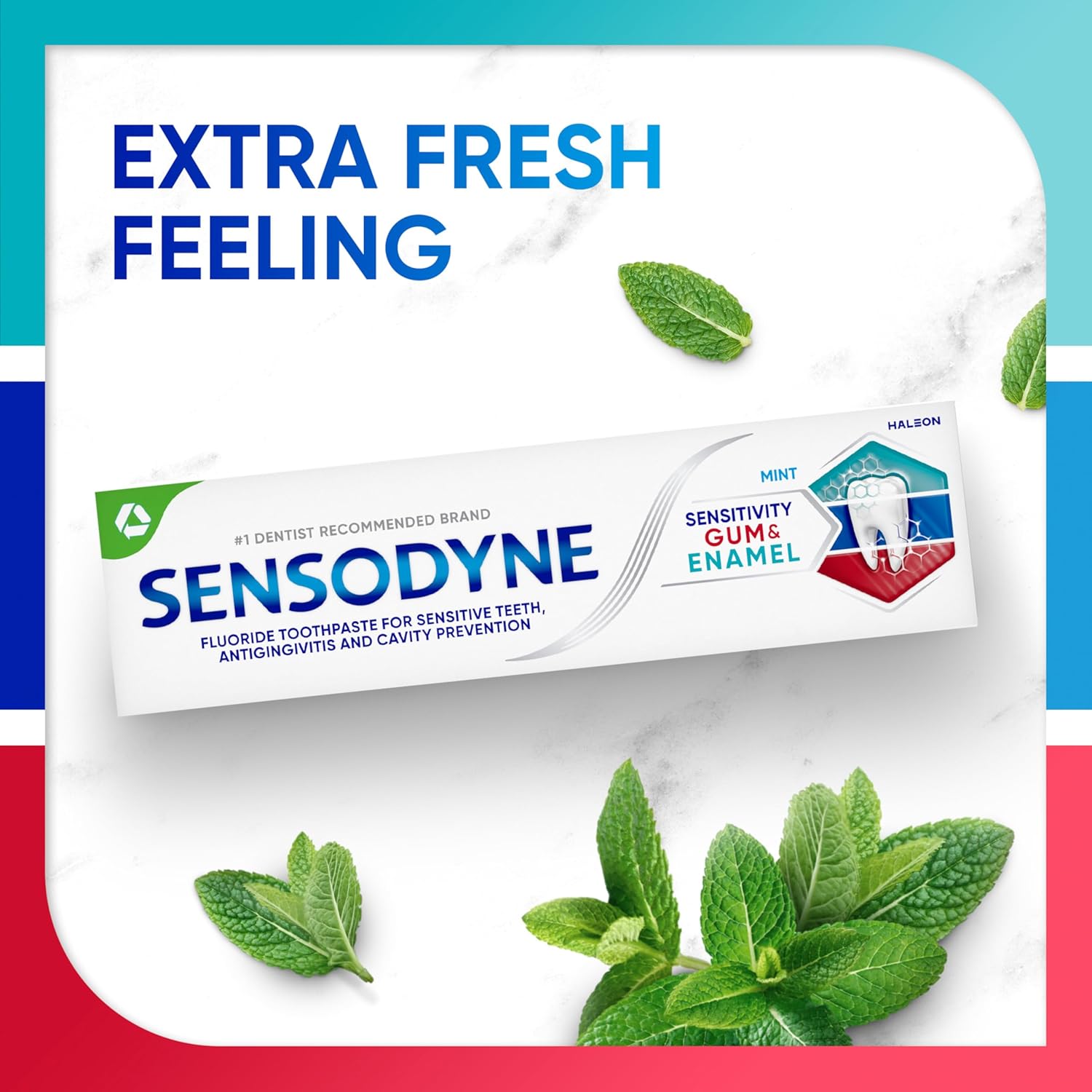 Sensodyne Triple Protection Fluoride Toothpaste – Daily Self-Care Ritual for Sensitive Teeth, Healthy Gums, and Enamel Renewal, 3-Pack