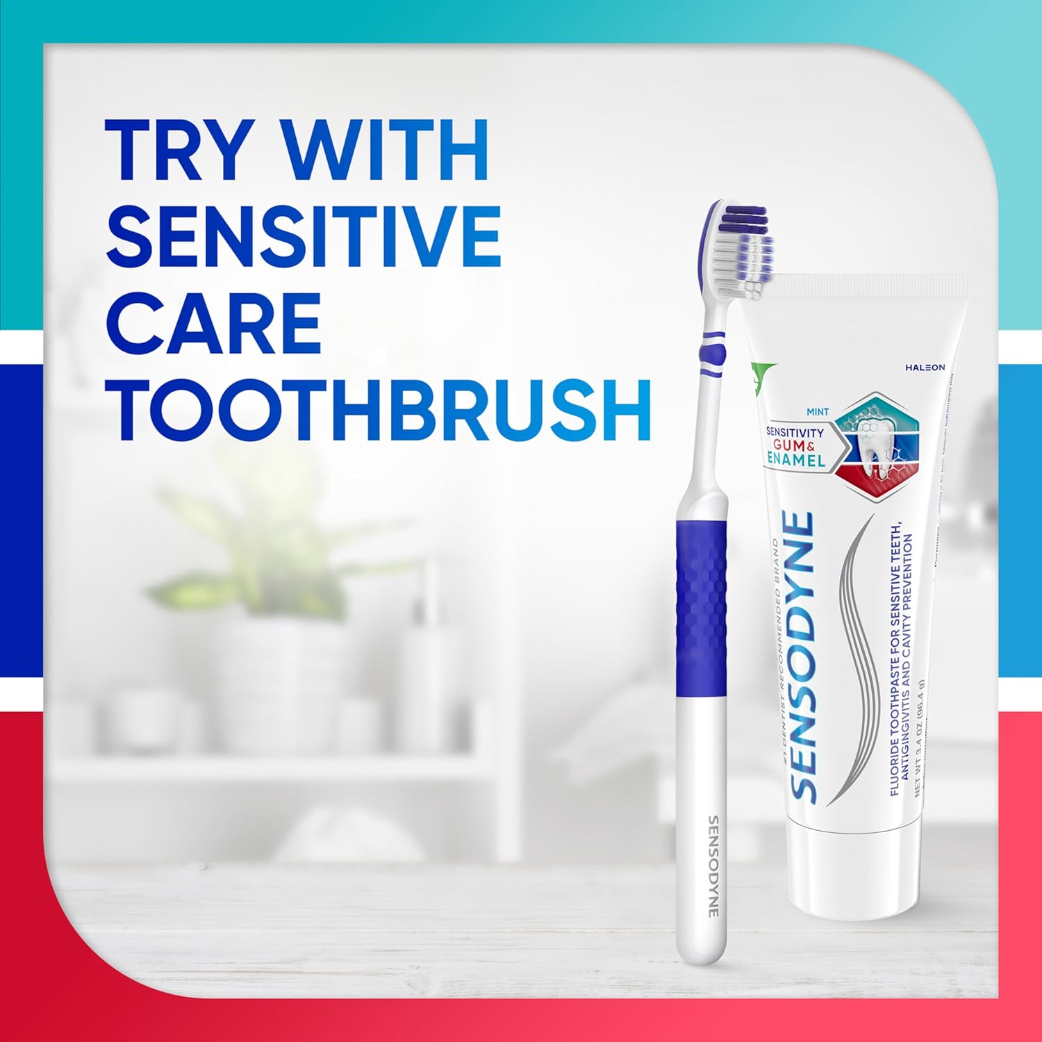 Sensodyne Triple Protection Fluoride Toothpaste – Daily Self-Care Ritual for Sensitive Teeth, Healthy Gums, and Enamel Renewal, 3-Pack