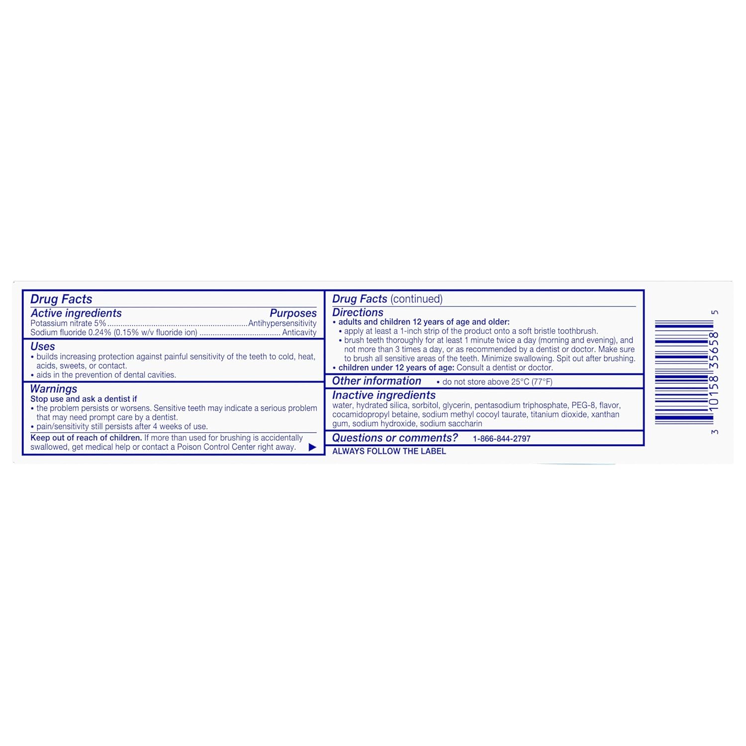 Sensodyne Whitening Sensitive Toothpaste – Calming Cool Mint for Your Nightly Oral Care Ritual, Pack of 4