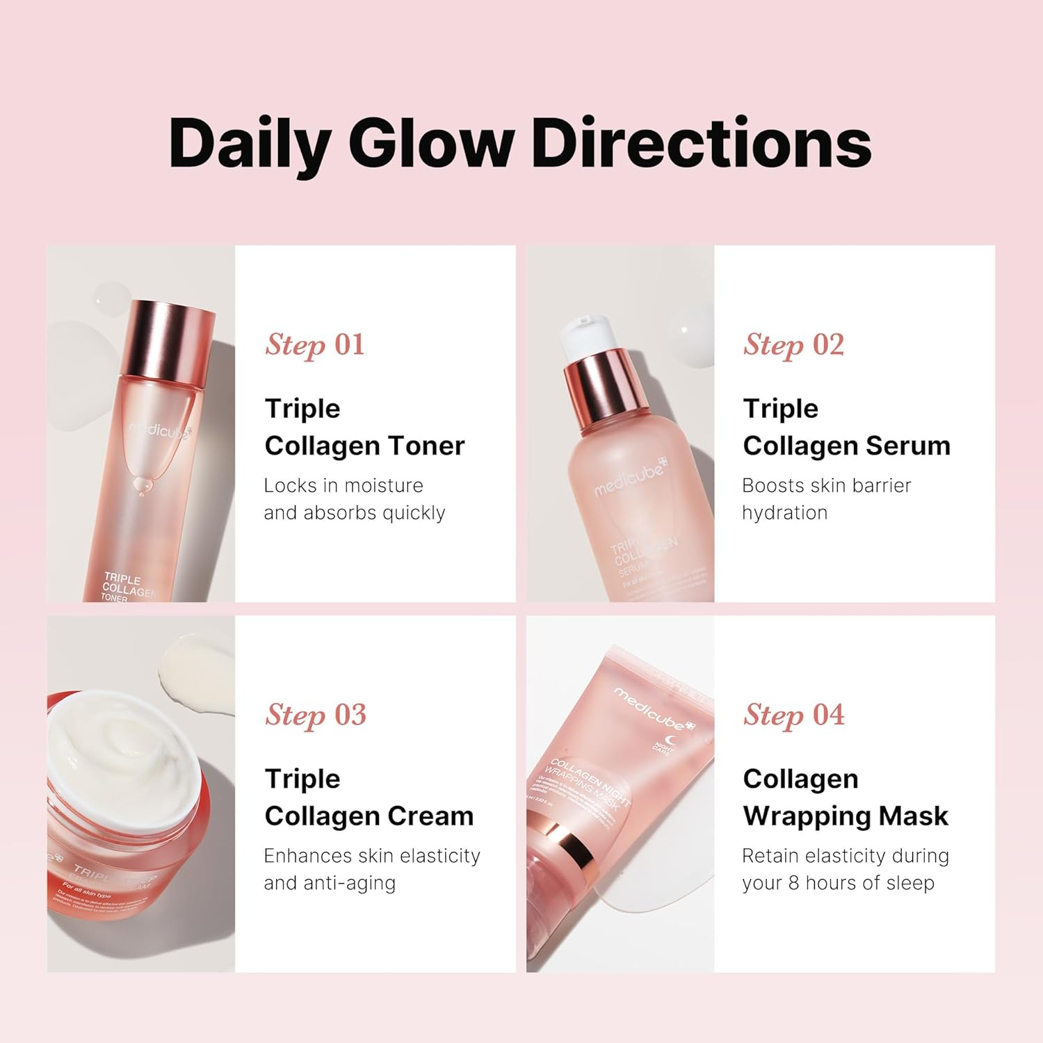 serum combines collagen, elastin, and hyaluronic acid for deep penetration