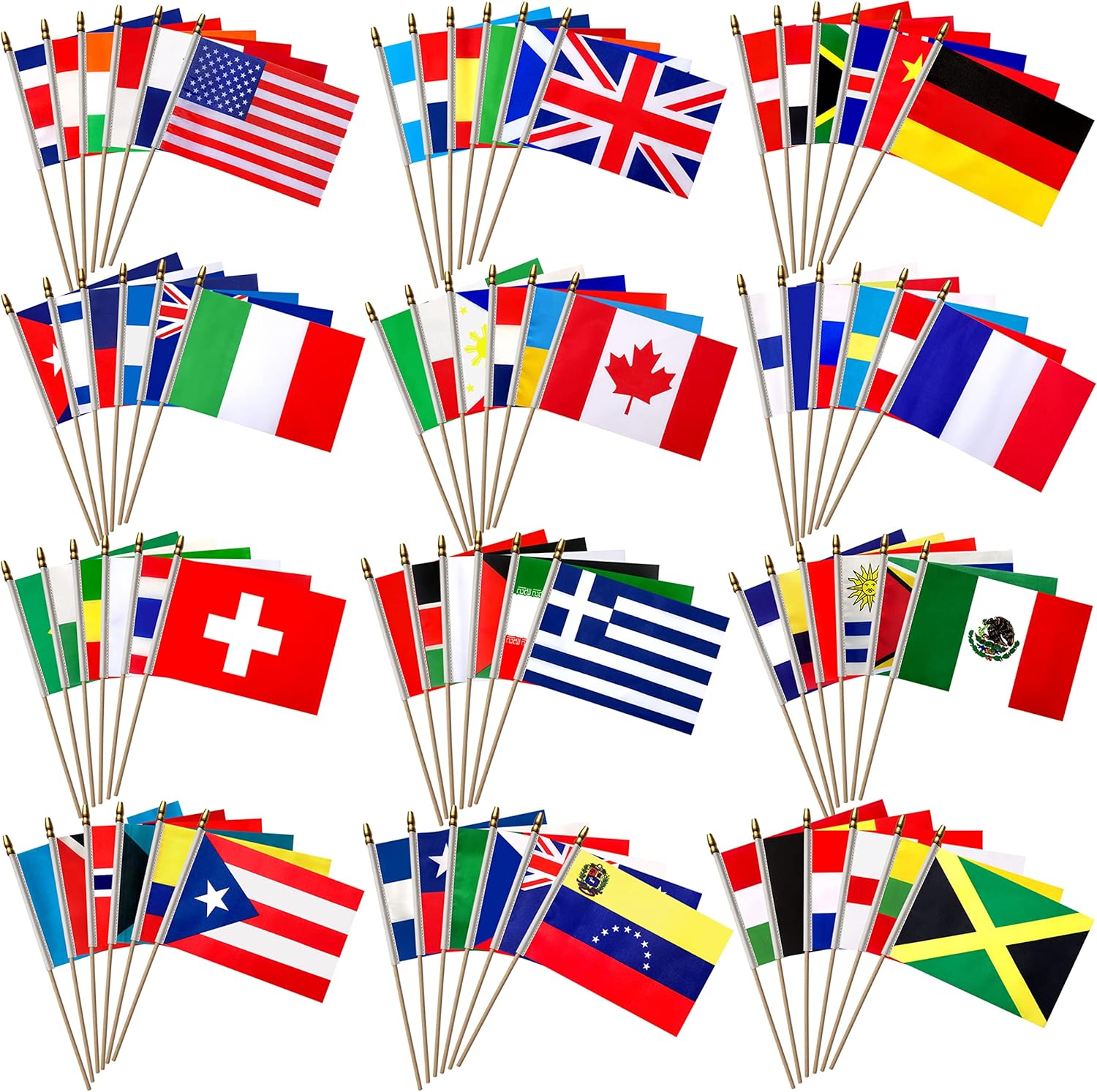 set of 100 country flags covering major world nations