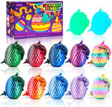 Mini Dragon Eggs – 12pc Easter Basket Stuffers for Kids, Glow-in-the-Dark Hinged Eggs with Hidden Mini Dragons for Egg Hunt Surprises