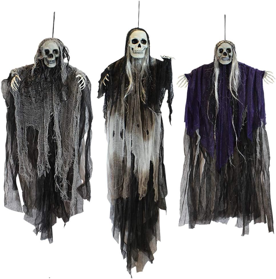 set of 3 grim reapers with 1 large (53 in/135 cm) and 2 small (31.5 in/80 cm) sizes