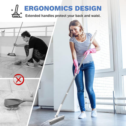 SetSail Long Handle Grout Cleaner Brush – Camping and Outdoor Kitchen Tile Scrubber, Adjustable 26.5–51" Pole