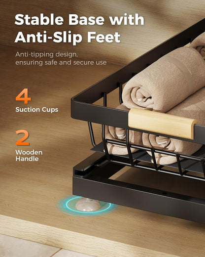 Sevenblue 2-Pack Under Sink Organizer – Spa-Like Storage for a Calmer Morning Routine