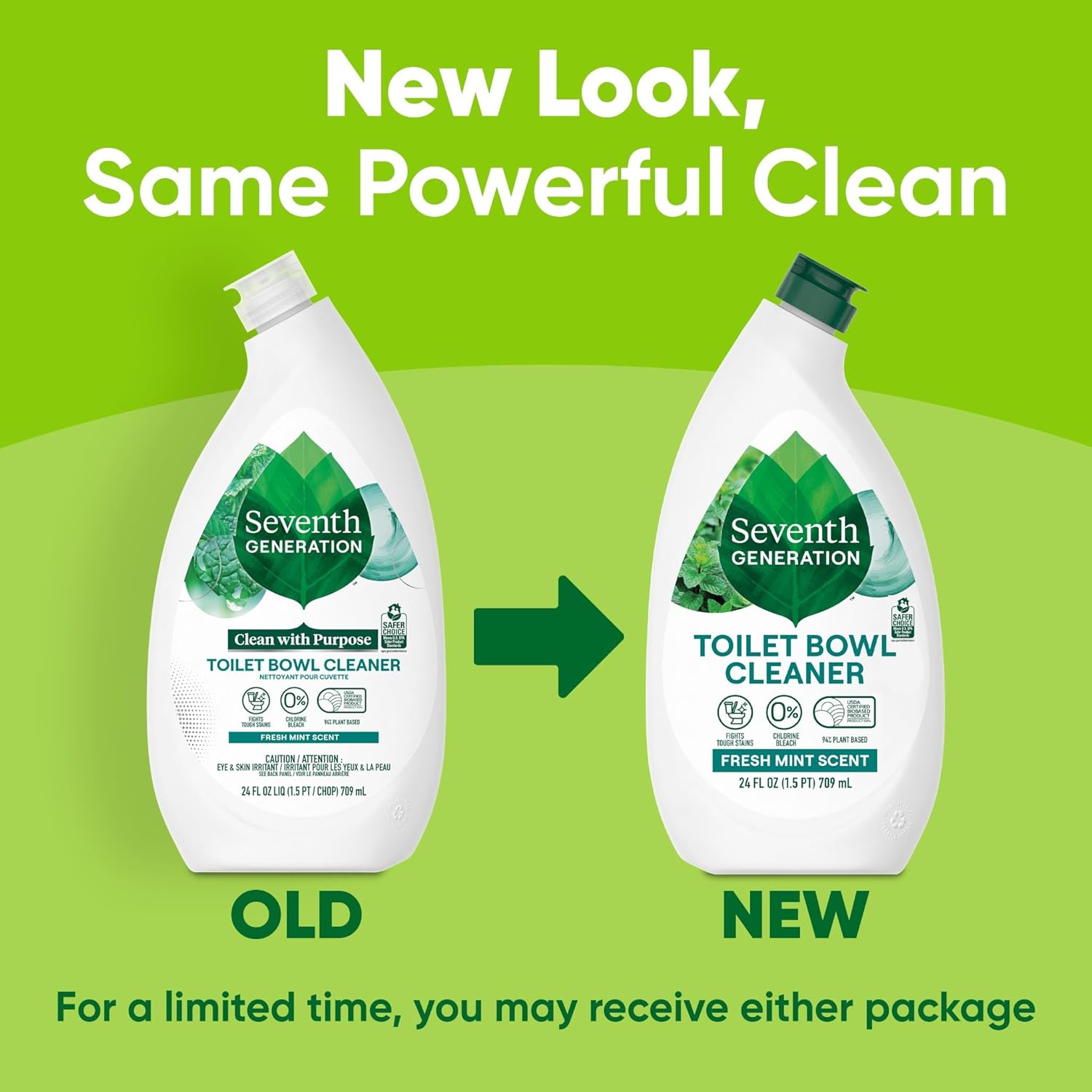 Seventh Generation Toilet Bowl Cleaner – Plant-Based Fresh Mint Essential Oil Formula for a Calming Self-Care Bathroom Ritual