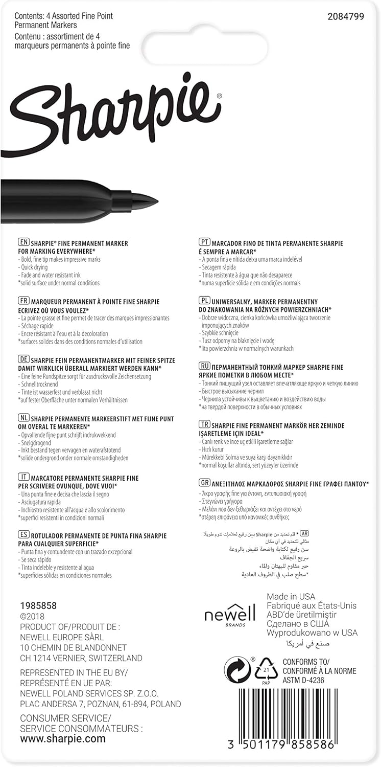 Sharpie Fine Point Permanent Markers – Office Desk Essential for Color-Coding Files and Folders