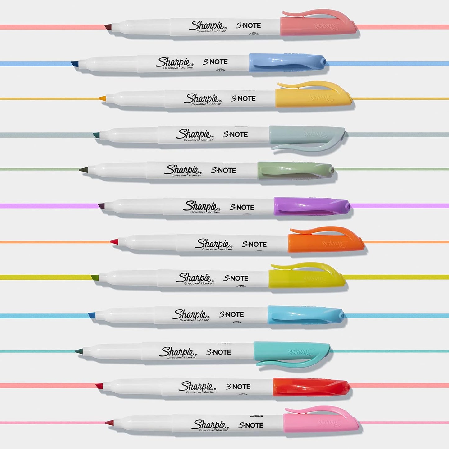 Sharpie S-Note Creative Markers Pastel Highlighter Set for Focused Study Sessions and Office Note-Taking, 24 Count