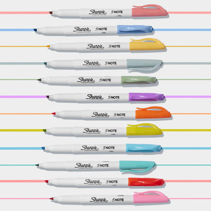 Sharpie S-Note Creative Markers Pastel Highlighter Set for Focused Study Sessions and Office Note-Taking, 24 Count