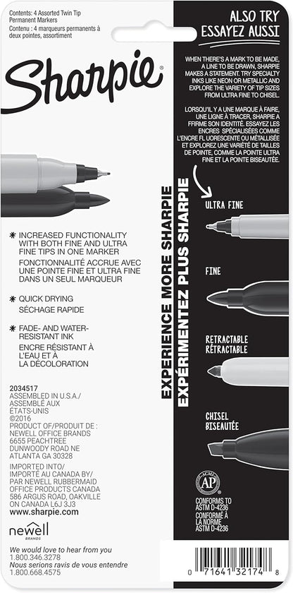 Sharpie Twin Tip Permanent Markers – Thoughtful Gift for Students, Teachers & Craft Lovers