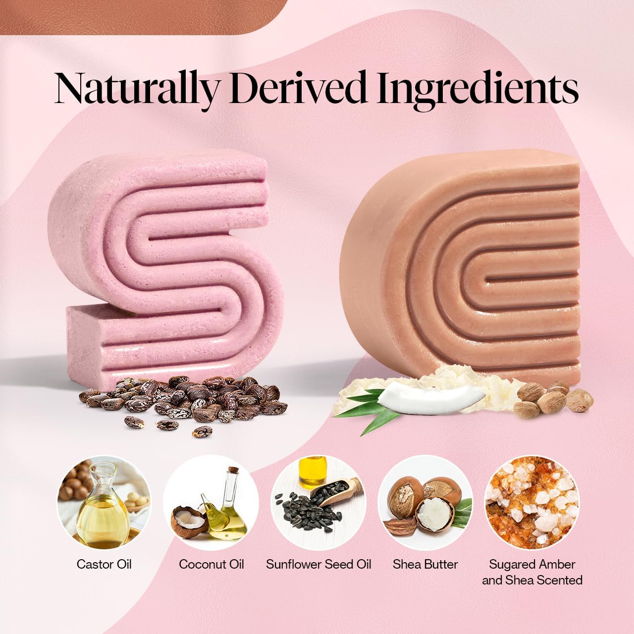 shea butter conditioner bar with natural fatty acids to seal in moisture and soften strands