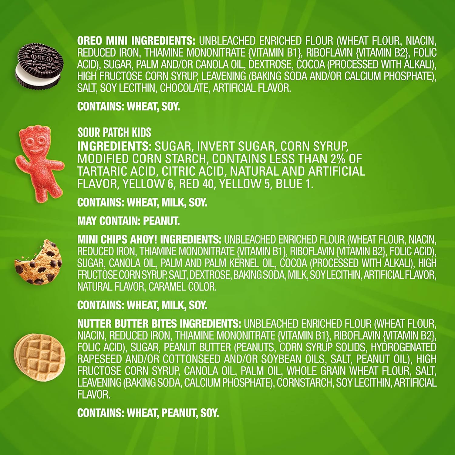 shelf-stable cookies and candy suitable for non-refrigerated storage in pantries or break rooms