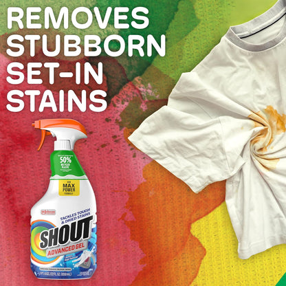 Shout Advanced Gel Stain Remover for Kids' Clothes – Pretreat Play-Dirt, Grass, and Food Messes Before Laundry