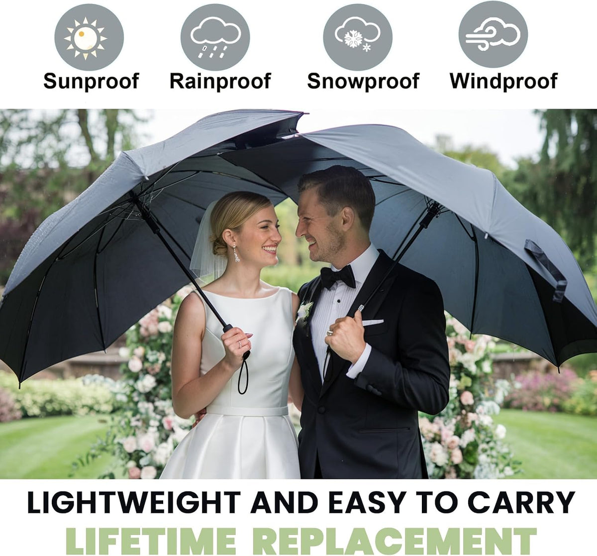 SIEPASA Compact Travel Umbrella - Windproof Auto Open/Close for Patio, Camping & Outdoor Dining, Small Folding Umbrella with Fiberglass Frame