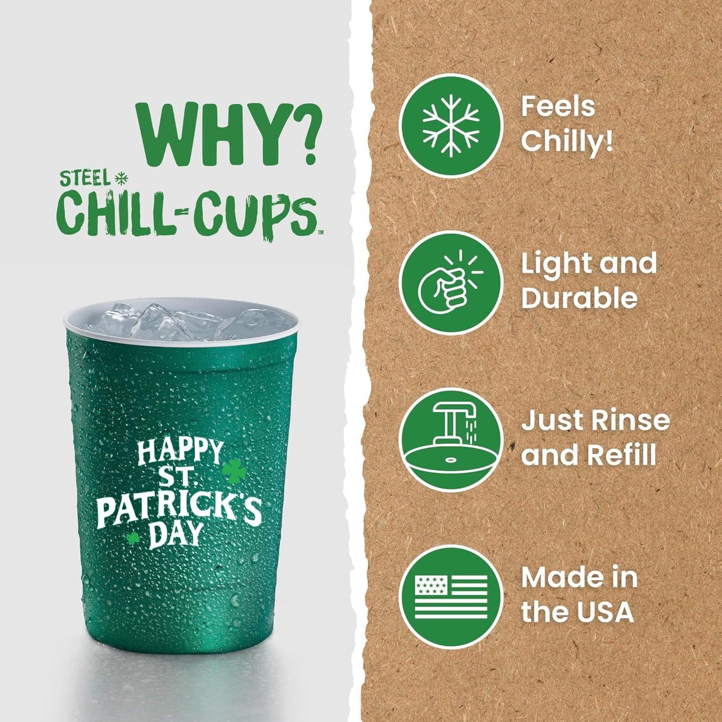 signature chill-to-touch exterior for an ice-cold drinking experience