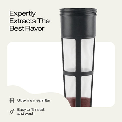 silicone easy-grip handle for controlled, comfortable pouring