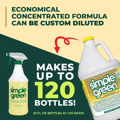 Simple Green Industrial Cleaner and Degreaser 1 Gal. Lemon Scent – Non-Toxic Degreaser for Manufacturing Plants and Industrial Facilities