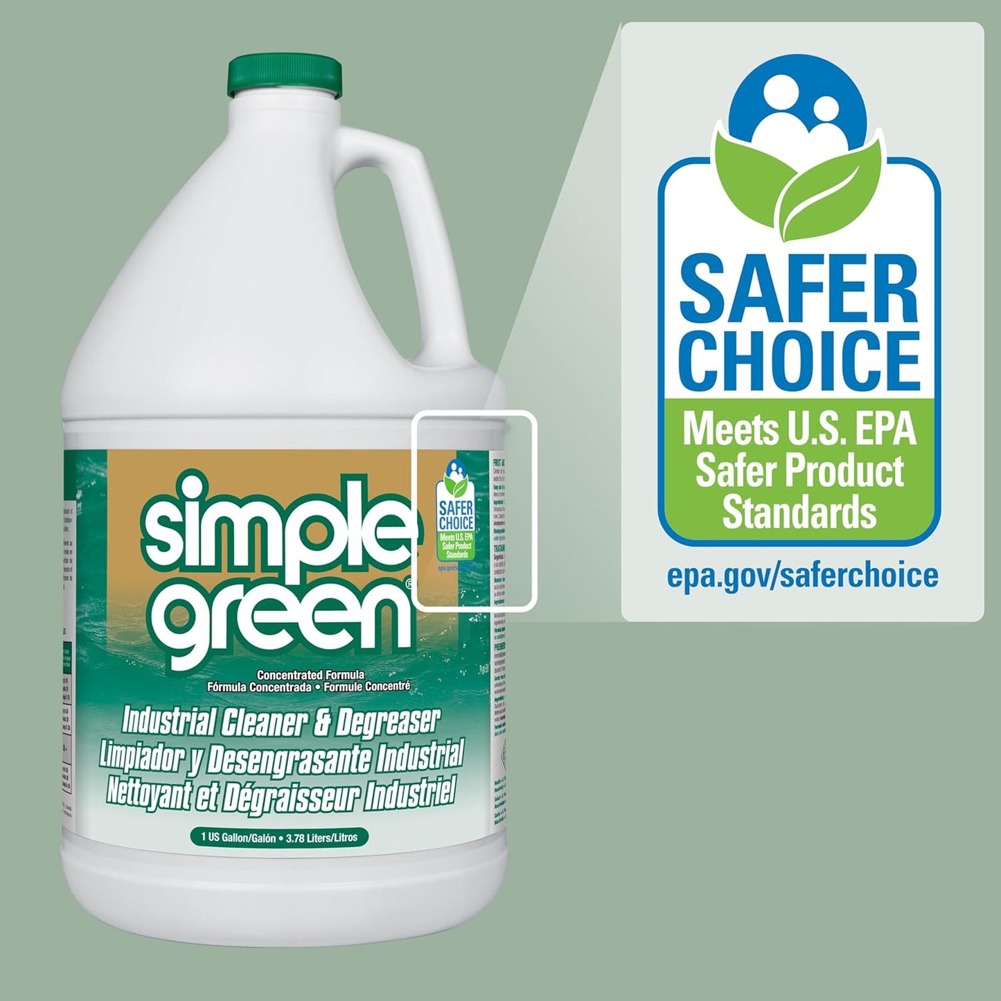 Simple Green Industrial Cleaner and Degreaser – High-Yield Concentrate for Fast Fleet Truck Wash-Down, 1 Gallon
