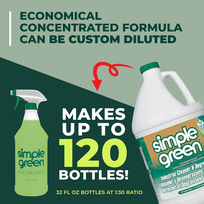 Simple Green Industrial Cleaner and Degreaser – High-Yield Concentrate for Fast Fleet Truck Wash-Down, 1 Gallon