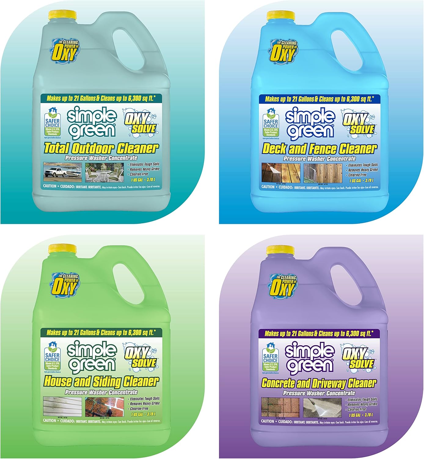 Simple Green Oxy Solve Outdoor Pressure Washer Cleaner – 1 Gal for Fast Property and Curb Appeal Prep
