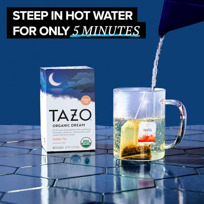 simple preparation: one tea bag steeped in boiling water for 5 minutes, customizable with milk and honey