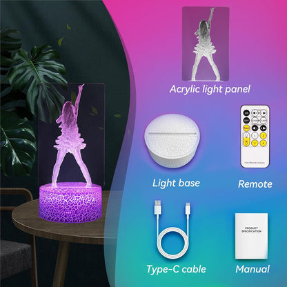 Singer Themed LED Display Lamp – Living Room Shelf Decor Piece, Gradient and Breathing Modes