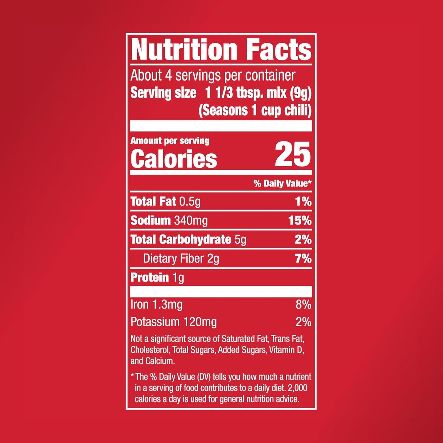 single 1.25 oz packet yielding four servings per use