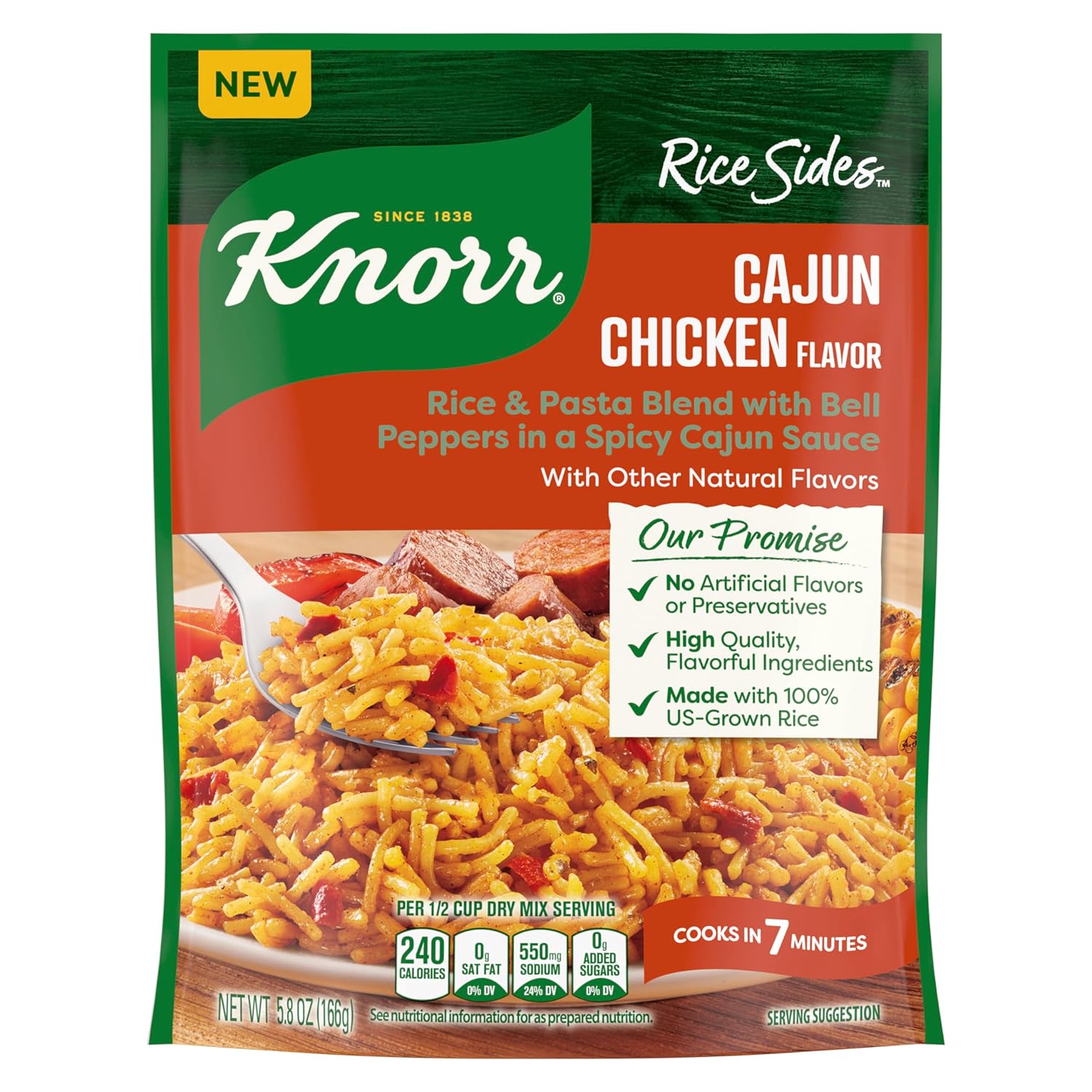 single-serve 5.8 oz pre-portioned pouch with rice and vermicelli pasta blend
