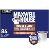Maxwell House House Blend Medium Roast K-Cup Coffee Pods for Home Office Focus, 84 ct Single-Serve Pods