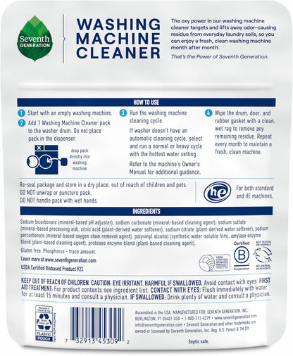 single-use fully dissolvable powder pack per cleaning cycle