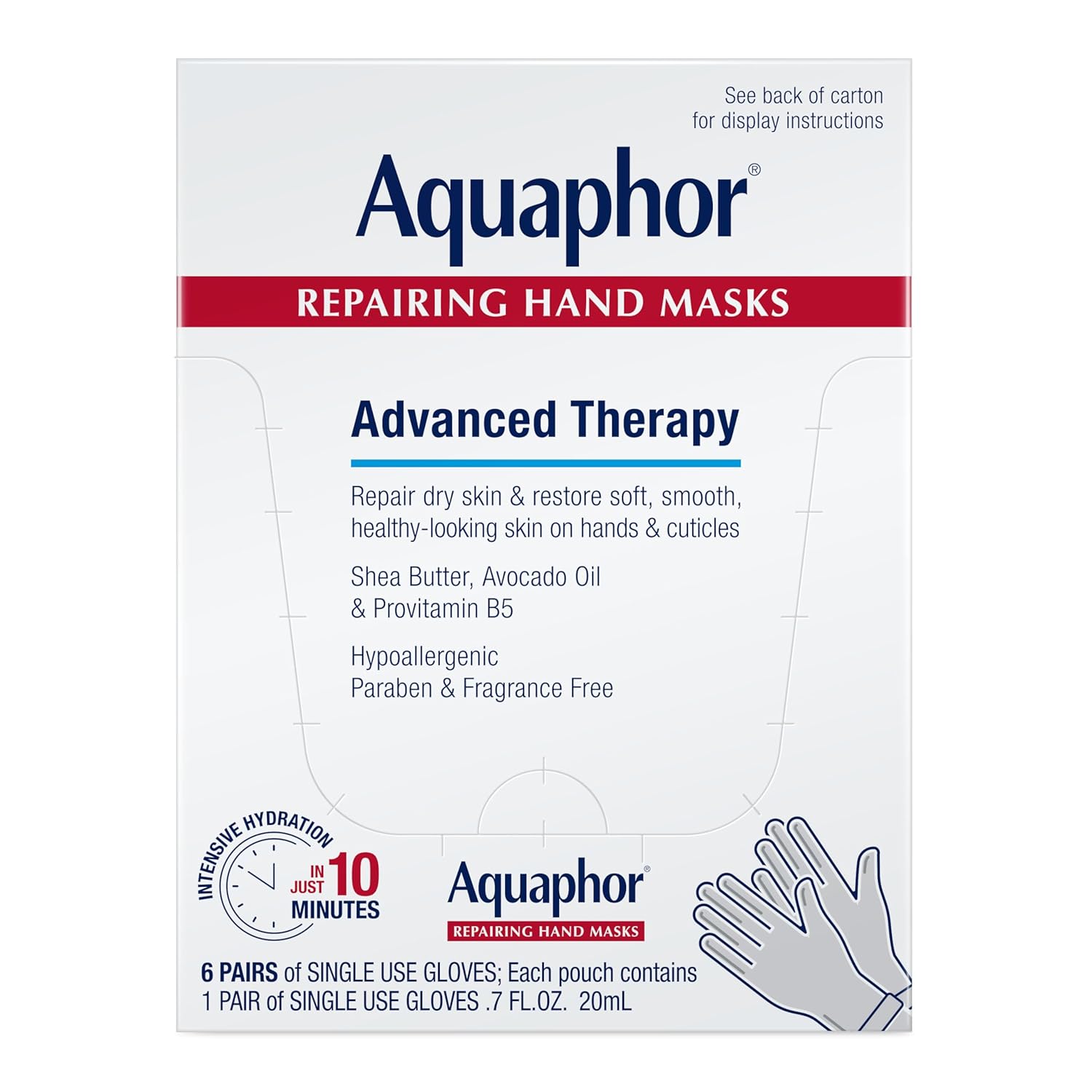 single-use moisturizing glove sachets (pack of 6) for hygienic, on-the-go use