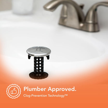 SinkShroom Chrome Edition - Invisible Drain Hair Catcher for Clean, Clutter-Free Bathroom Sinks