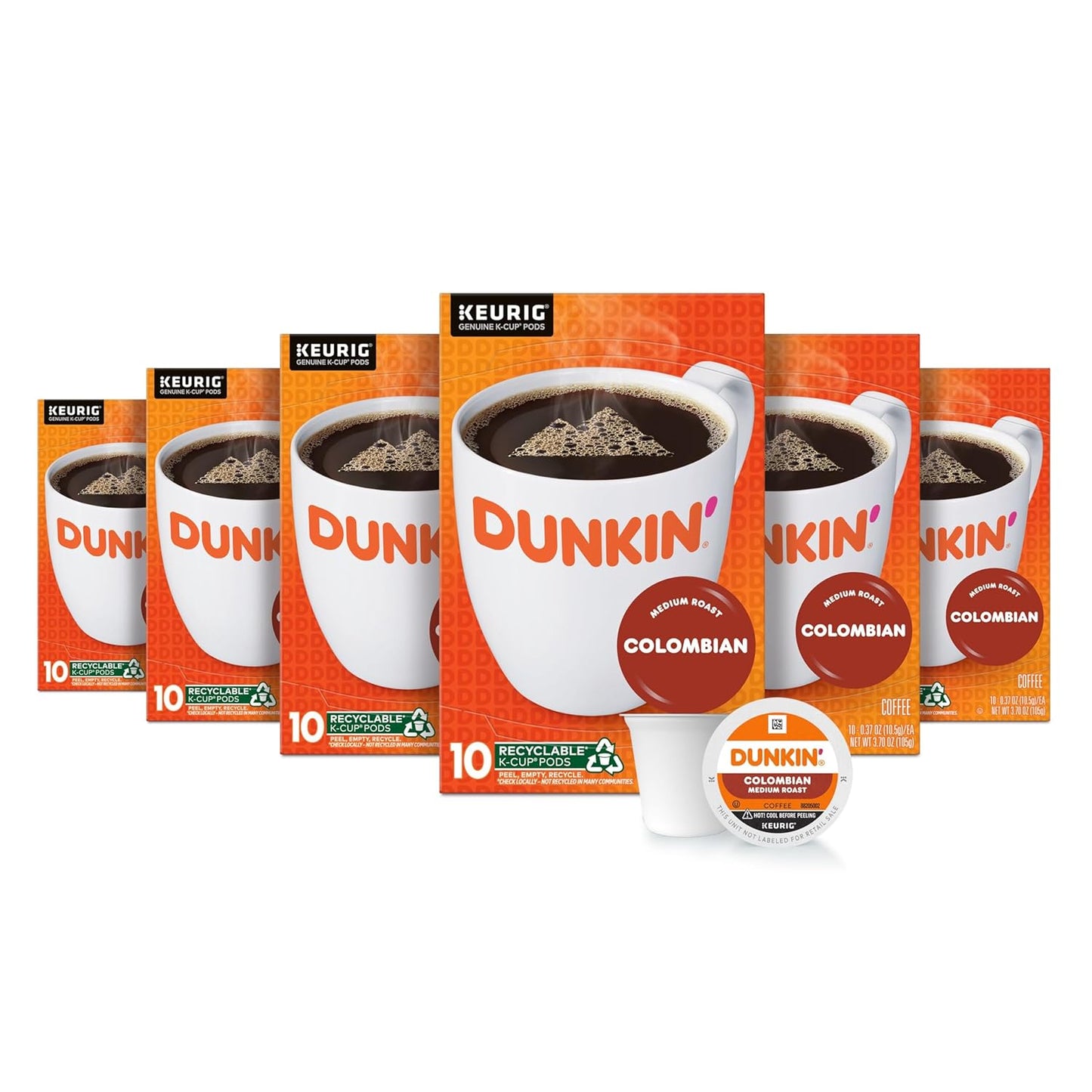 six 10-count boxes totaling 60 k-cup pods for extended supply