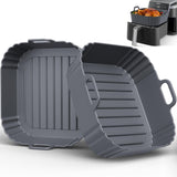 Square Silicone Air Fryer Liners for One-Step Air Frying, 2 Pack 5-6.5QT Efficient Kitchen Setup
