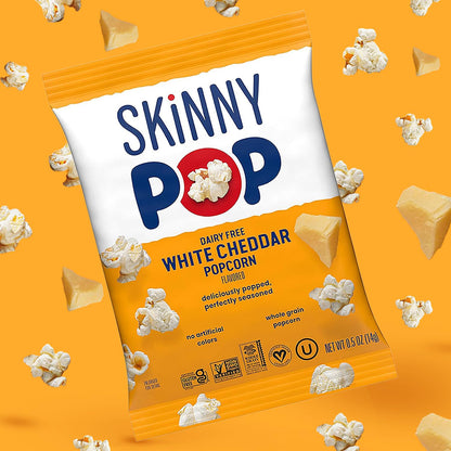 SkinnyPop Popcorn – Allergen-Safe School Lunch Snack for Kids' Lunchboxes, 0.5oz Portion Bags