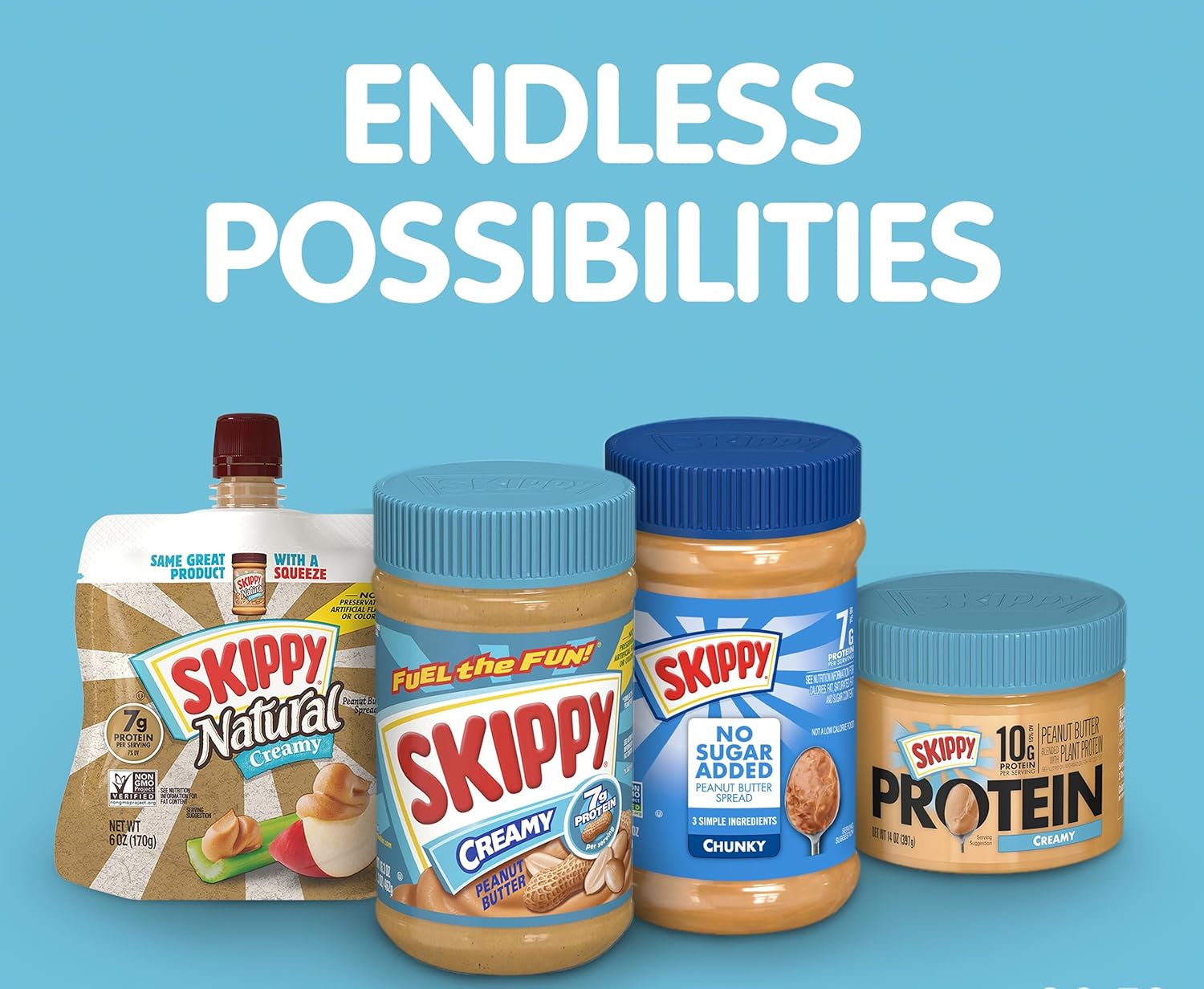 SKIPPY Creamy Peanut Butter – Simple Four-Ingredient Pantry Staple, Bulk 2 Pack 40 oz