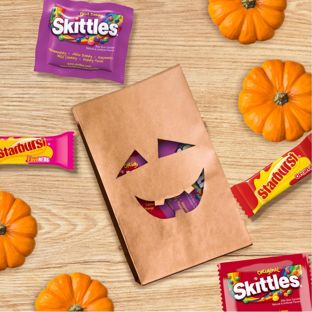 SKITTLES Original, Wild Berry & Sour Variety Pack – Trick-or-Treat Bowl & Classroom Valentine Exchange, 26.46 oz
