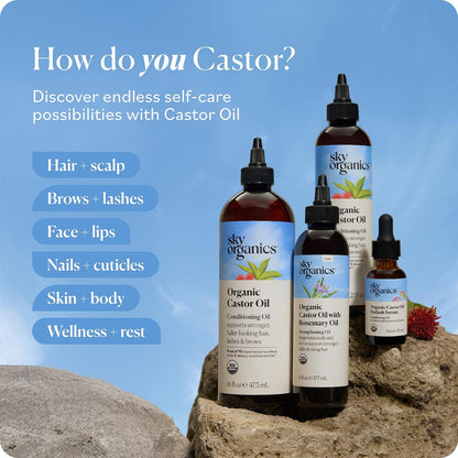 Sky Organics Castor Oil – All-in-One Beauty Essential Replacing Multiple Hair, Skin, and Lash Products
