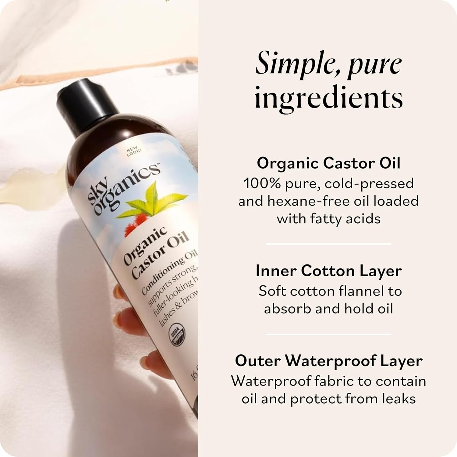 Sky Organics Castor Oil – All-in-One Beauty Essential Replacing Multiple Hair, Skin, and Lash Products