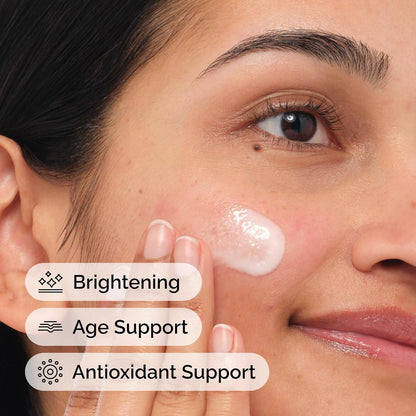 slightly granular texture from suspended vitamin c powder that can be mixed into creams