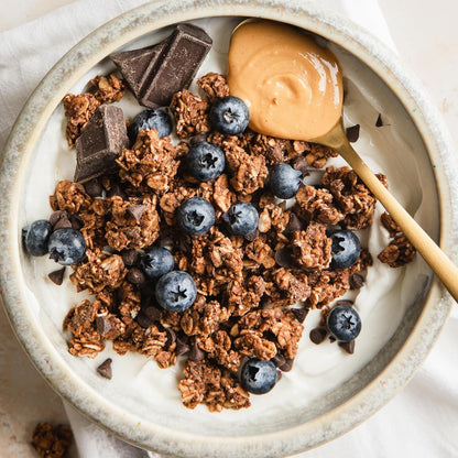 small-batch baked with organic coconut oil and fair trade dark chocolate chunks